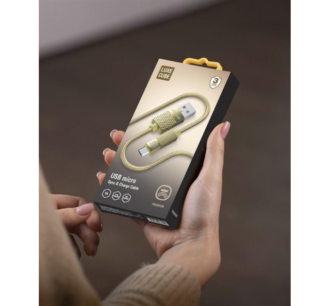 Luxe Cube Кабель Luxe Cube Premium USB - micro USB (M/M), 1 м, золотистий (8889986489885)