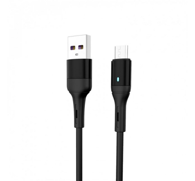 Кабель SkyDolphin S06V LED Smart Power USB - micro USB (M/M), 1 м, Black (USB-000559)