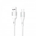 Кабель SkyDolphin S06V LED Smart Power USB - microUSB 1м, White (USB-000558)