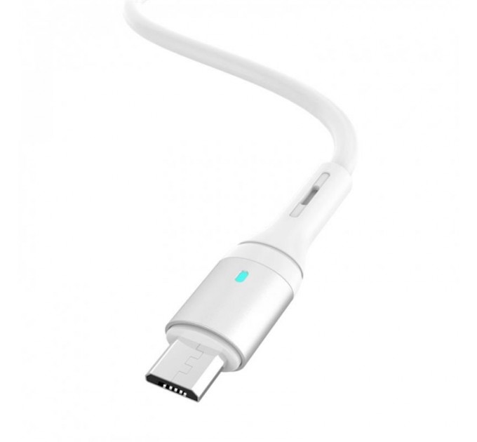 Кабель SkyDolphin S06V LED Smart Power USB - microUSB 1м, White (USB-000558)
