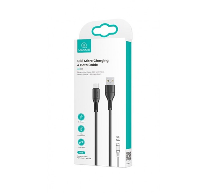 Usams Кабель Usams US-SJ502 USB - Micro USB, 1 м, Black (SJ502USB01)