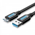Vention Кабель Vention USB - micro USB Type-B (M/M), PVC Round nickel-plated, 1.5 м, Black (COPBG)