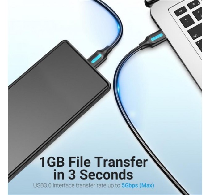 Vention Кабель Vention USB - micro USB Type-B (M/M), PVC, Round nickel-plated, 0.5 м, Black (COPBD)