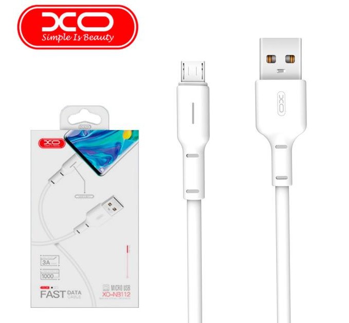 XO Кабель XO NB112 USB - micro USB (M/M), 1 м, White (NB112-M-WH)