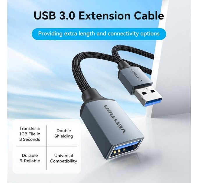 Vention Кабель Vention USB - USB V 3.0 (M/F), 1 м, Black (CBLHF)