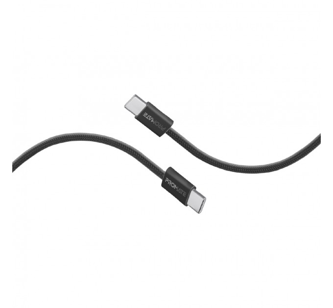 Кабель Promate USB Type-C - USB Type-C (M/M), 3 A, 60 W, 1.2 м, EcoLine-CC120 Black (ecoline-cc120.black)