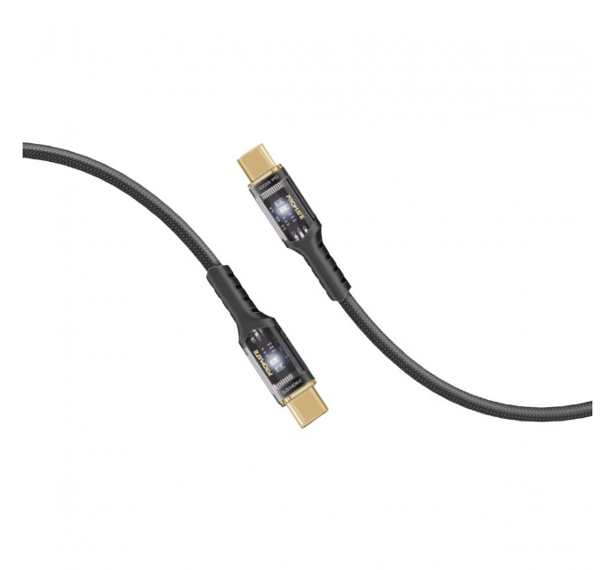 Кабель Promate USB Type-C - USB Type-C (M/M), 5 A, 100 W, 1.2 м, Lucidline-CC120 Black (lucidline-cc120.black)