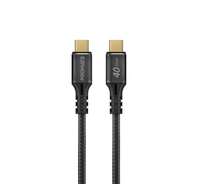 Кабель Promate USB Type-C - USB Type-C (M/M), 5 A, 240 W, 2 м, PowerBolt240 Black (powerbolt240-2m.black)
