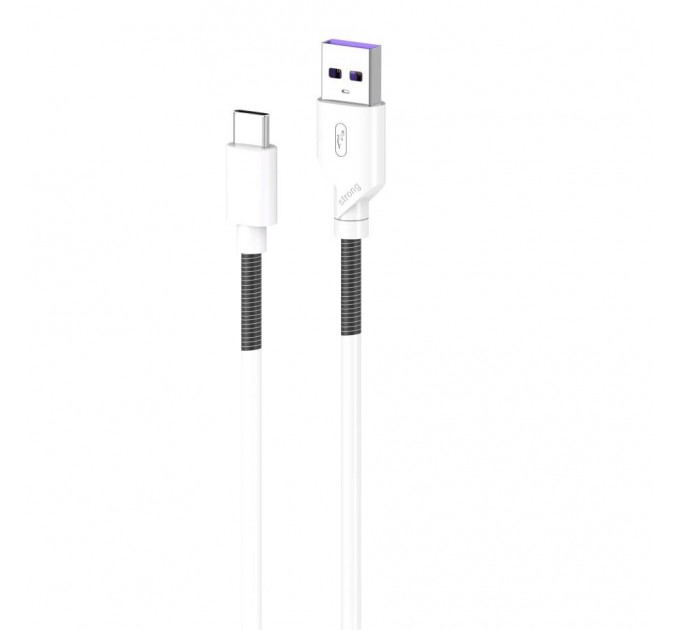 Кабель SkyDolphin S27L Spring Anti-Brake USB - USB Type-C (M/M), 1 м, White (SDUSB-000610)