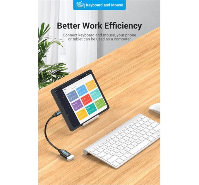 Vention Кабель Vention USB 3.1 Type-C - OTG USB3.0 AF, 0.15 m, Black (CCVBB)