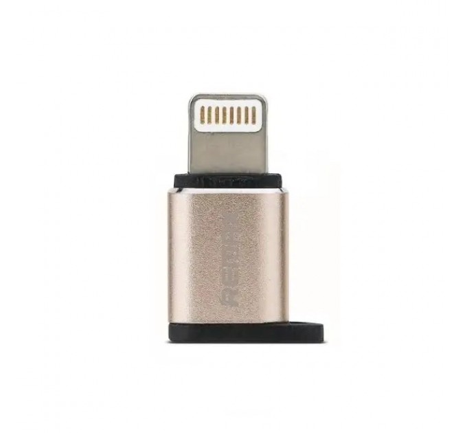 Remax Адаптер Remax RA-USB2 Visual microUSB-Lightning Gold (6954851289814)