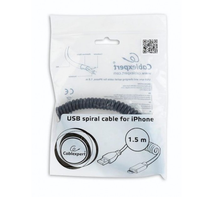 Cablexpert Кабель Cablexpert USB - Lightning V 2.0 (M/M), 1.5 м, чорний (CC-LMAM-1.5M)