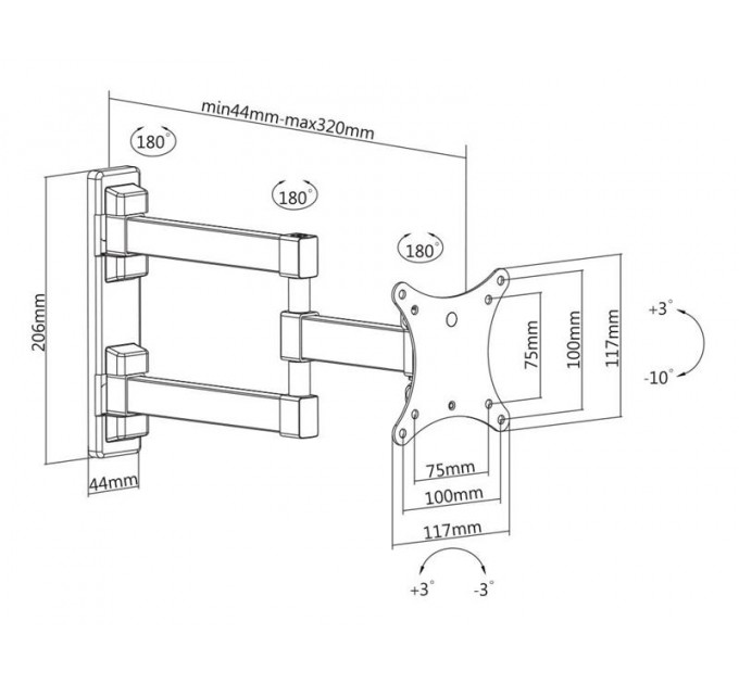 Satelit Кронштейн Satelit 13-32PIVOT100A (VESA100х100)
