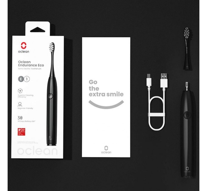 Oclean Розумна зубна електрощітка Oclean Endurance Eco Electric Toothbrush Black (6970810553321)