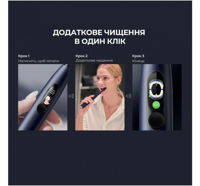 Oclean Розумна зубна електрощітка Oclean X Pro Digital Electric Toothbrush Dark Blue (6970810553482)