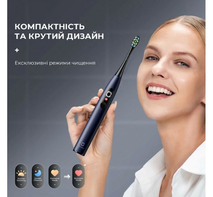 Oclean Розумна зубна електрощітка Oclean X Pro Digital Electric Toothbrush Dark Blue (6970810553482)