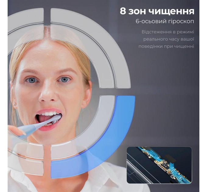 Oclean Розумна зубна електрощітка Oclean X Pro Digital Electric Toothbrush Glamour Silver (6970810552560)