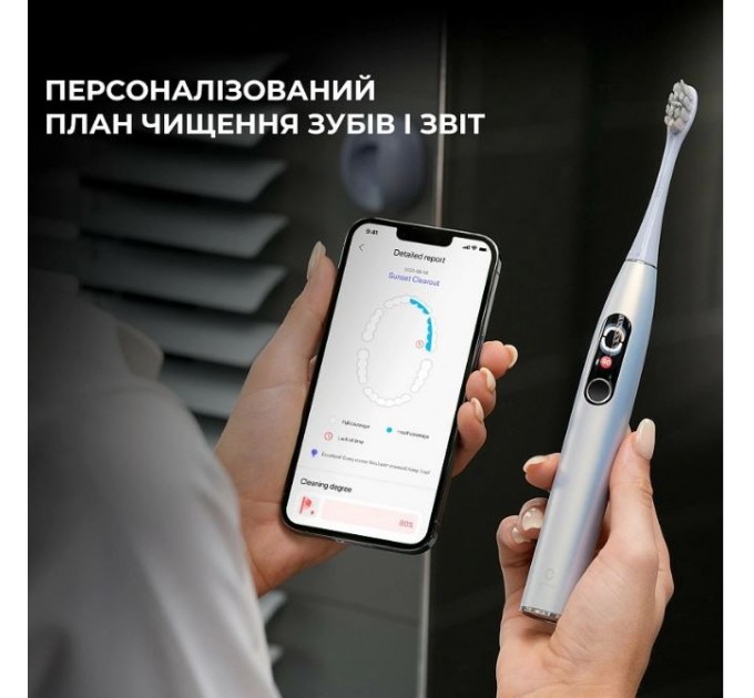Oclean Розумна зубна електрощітка Oclean X Pro Digital Electric Toothbrush Glamour Silver (6970810552560)