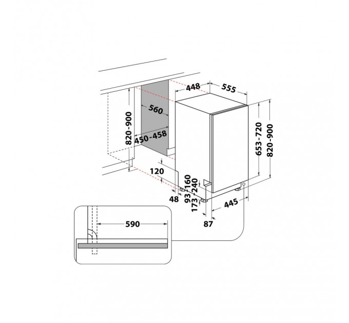 Indesit Вбудована посудомийна машина Indesit DSIE 2B10