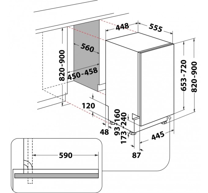 Whirlpool Вбудована посудомийна машина Whirlpool WSIC 3M27 C