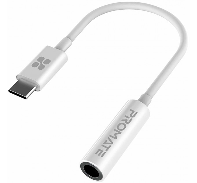 Promate Адаптер Promate USB Type-C - 3.5 мм (M/F), 0.2 м, AuxLink-C White (auxlink-c.white)