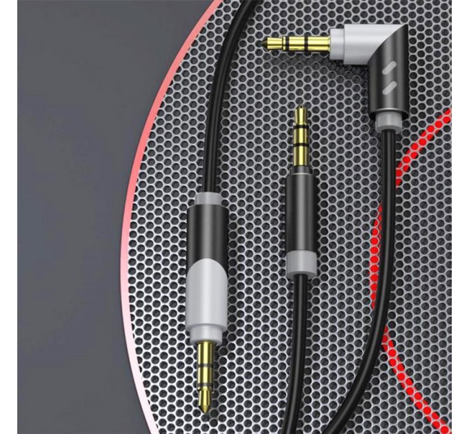 SkyDolphin Аудіо-кабель SkyDolphin SR09 Rotate Aluminium Connector 3.5 мм - 3.5 мм (M/M), 1.5 м, Black/Grey (AUX-000063)