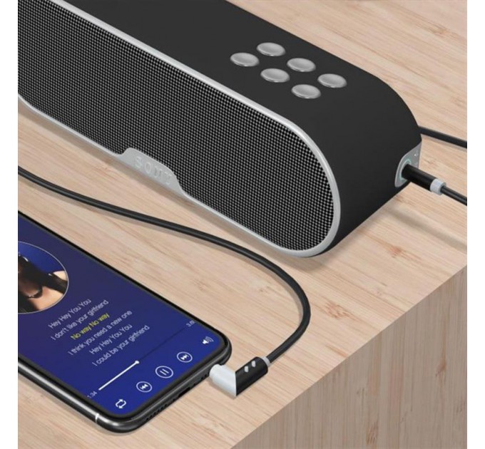 SkyDolphin Аудіо-кабель SkyDolphin SR09 Rotate Aluminium Connector 3.5 мм - 3.5 мм (M/M), 1.5 м, Black/Grey (AUX-000063)