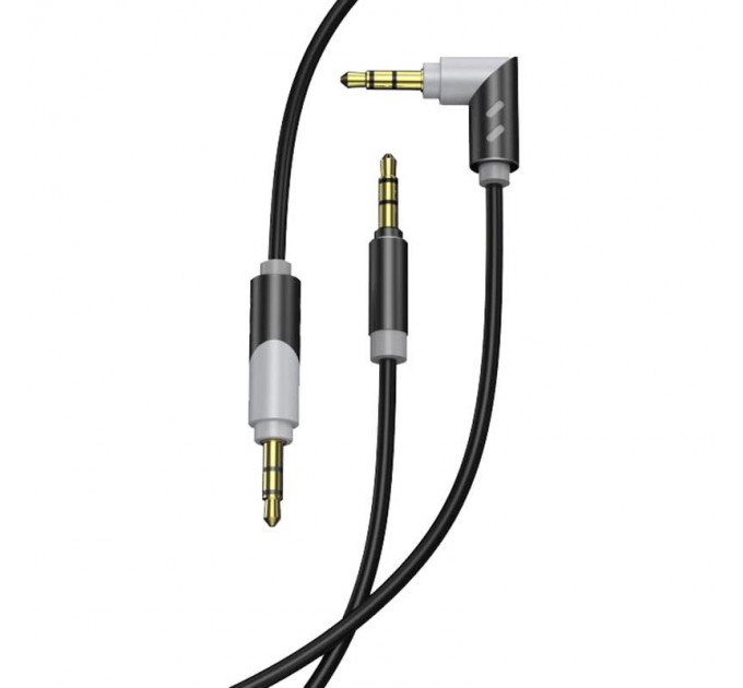 SkyDolphin Аудіо-кабель SkyDolphin SR09 Rotate Aluminium Connector 3.5 мм - 3.5 мм (M/M), 1.5 м, Black/Grey (AUX-000063)