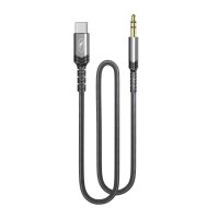 Аудіо-кабель SkyDolphin SR29 3.5 мм - USB Type-C (M/M), 1 м, Black (SDAUX-000076)