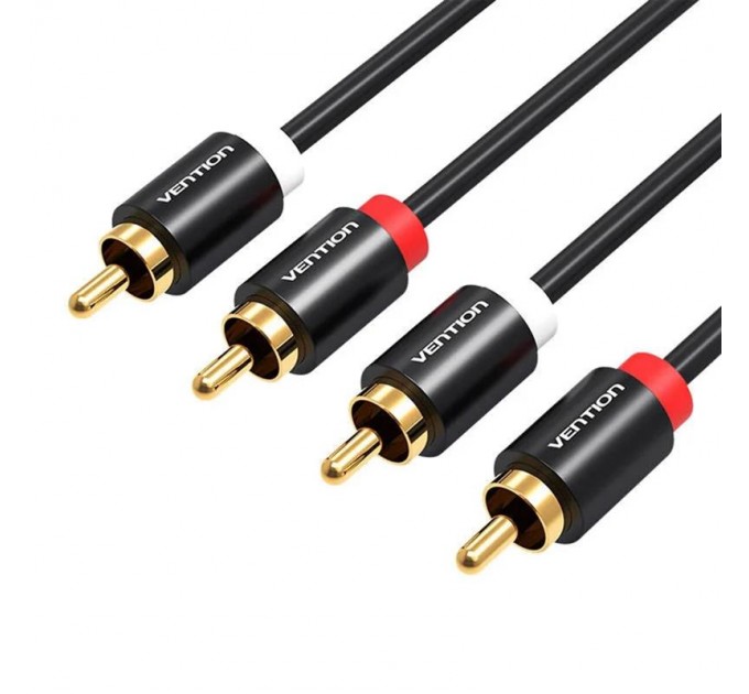Vention Кабель Vention 2хRCA - 2хRCA (M/M), 1 м, Black (VAB-R06-B100)