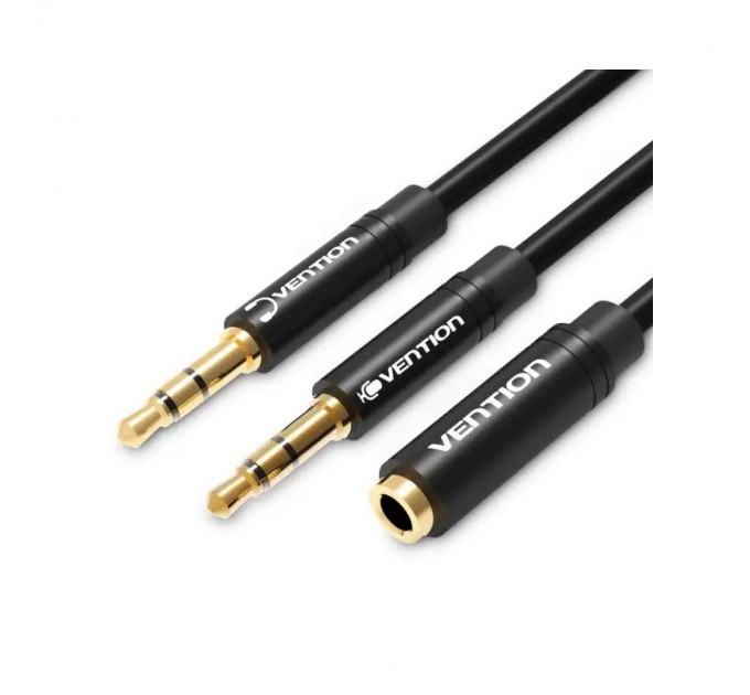 Vention Кабель Vention 3.5 мм - 2х3.5 мм (M/F), 1 м, Black (BBTBF)