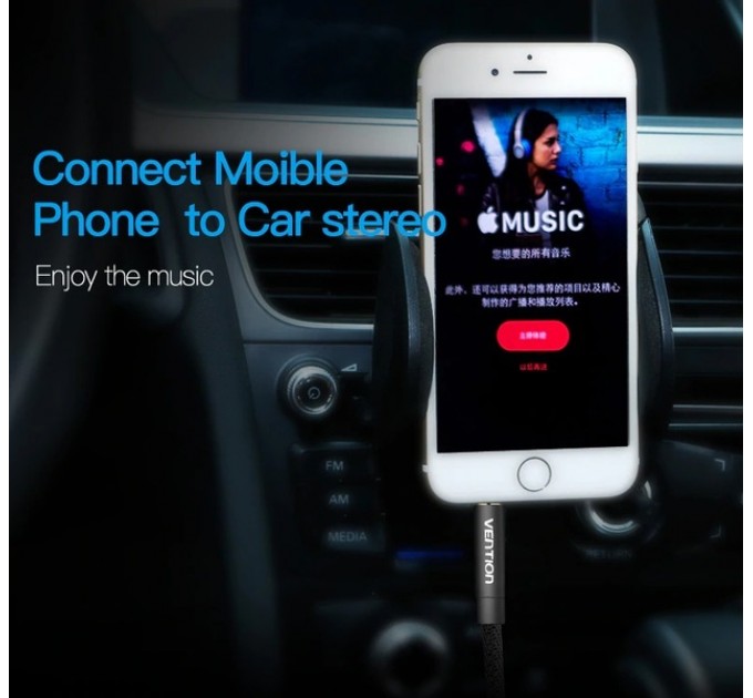 Vention Кабель Vention 3.5 мм - 3.5 мм (M/M), 1 м, Black (P350AC100-B-M)