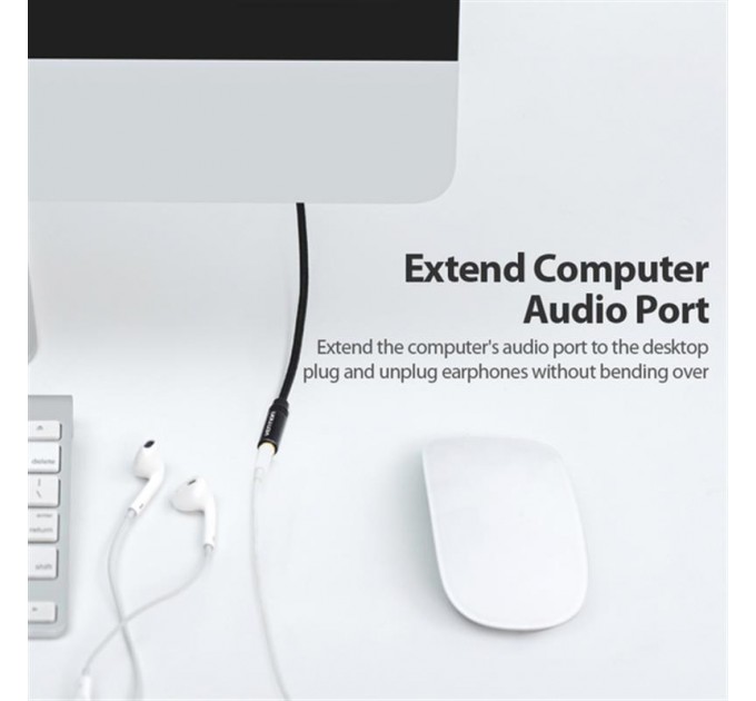 Vention Кабель Vention Audio 3.5 мм - 3.5 мм, M/F, 1 м, чорний (BHBBF)