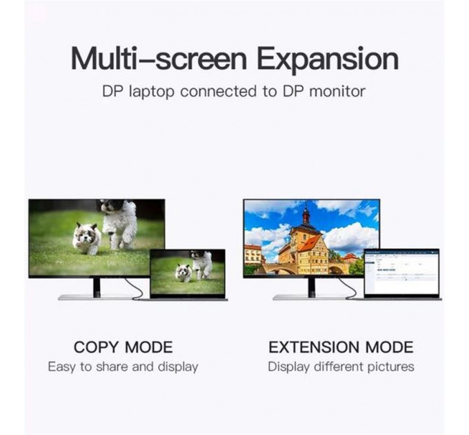 Кабель Vention DisplayPort - DisplayPort (M/M), 1 м, чорний (HACBF)