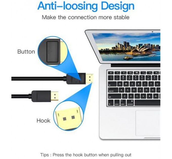 Vention Кабель Vention DisplayPort - DisplayPort V1.2 (M/M), 3 м, Black (HACBI)