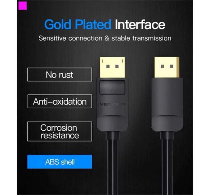 Vention Кабель Vention DisplayPort - DisplayPort V1.2 (M/M), 3 м, Black (HACBI)
