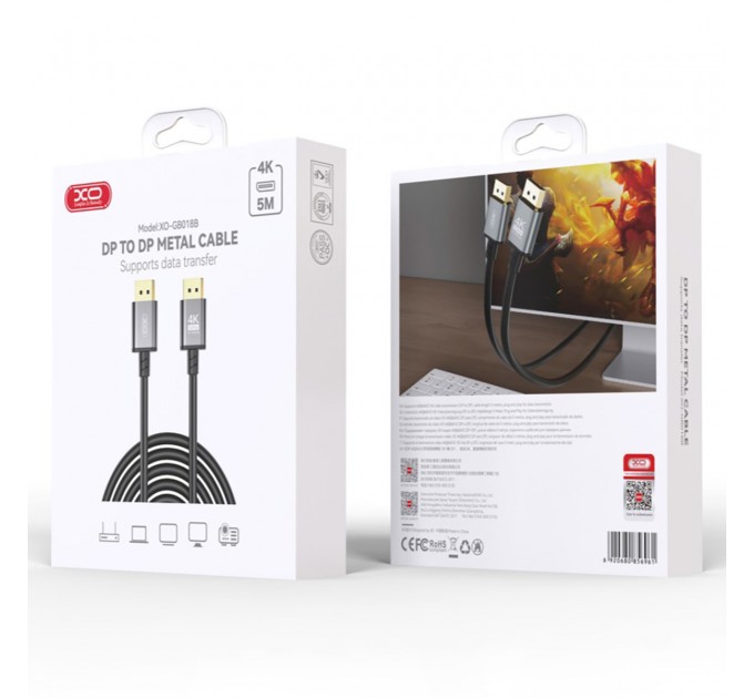 Кабель XO (GB018B-DP.tranish) DisplayPort-DisplayPort v1.2, 5м Tranish