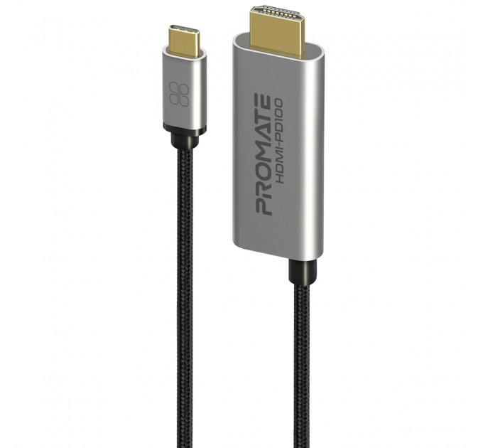 Promate Кабель Promate USB Type-C - HDMI V 2.0 (M/M), 1.8 м, HDMI-PD100 Grey (hdmi-pd100.grey)