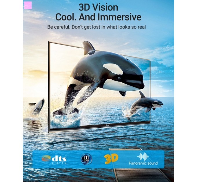 Кабель Vention HDMI-HDMI, 2 m, v2.1 (AALBH)