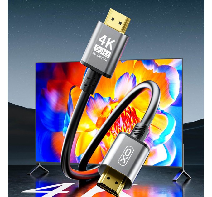 Кабель XO (GB017B-HDMI.tranish) HDMI-HDMI V.2.0, 5м Tranish