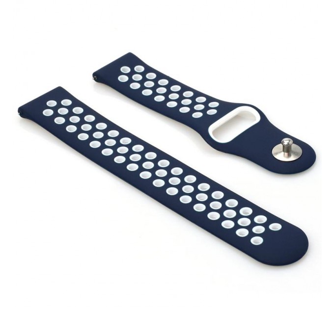 BeCover Ремінець BeCover Nike Style для Samsung Galaxy (20mm)/Watch 5/ Watch 4 40/44mm/Watch 4 Classic 42mm/Watch Active/Active 2 40/44mm/Watch 3 41mm/Gear S2/Classic/Gear Sport Blue-White (705698)