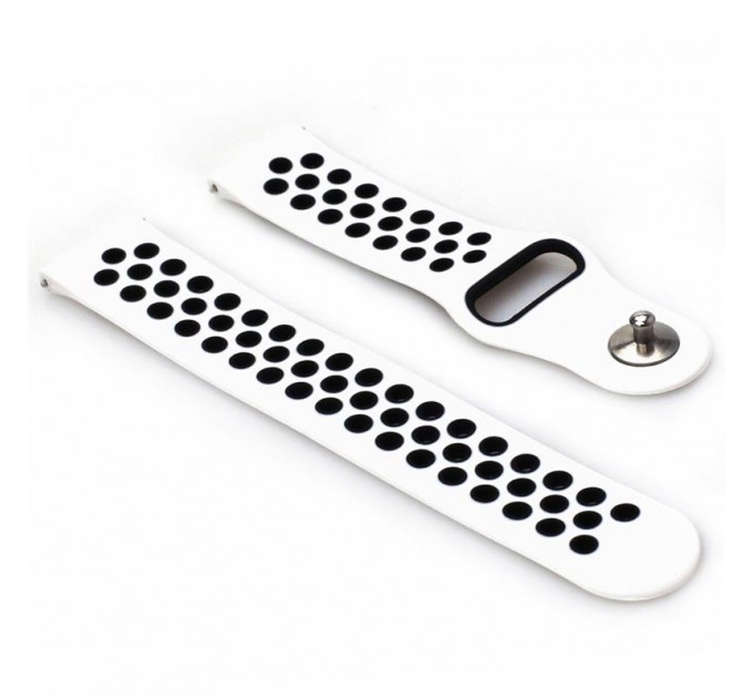 BeCover Ремінець BeCover Nike Style для Xiaomi Amazfit Bip/Bip Lite/Bip S Lite/GTR 42mm/GTS/TicWatch S2/TicWatch E White-Black (705705)