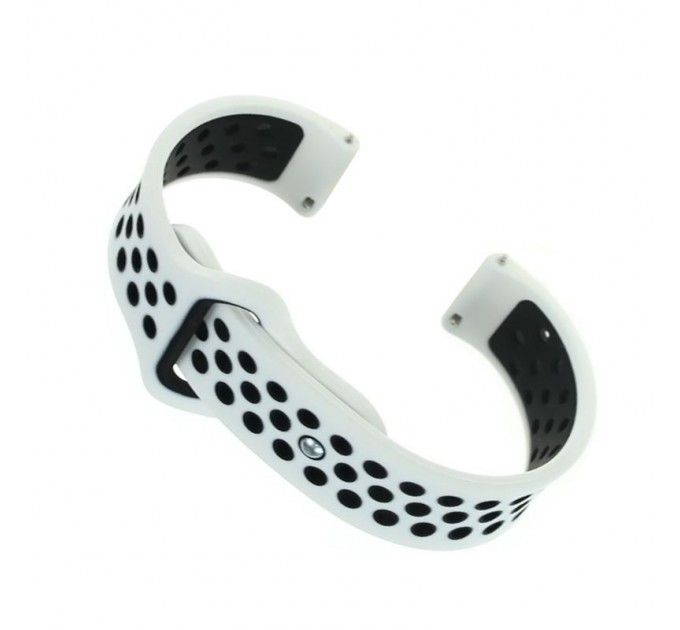 BeCover Ремінець BeCover Nike Style для Xiaomi Amazfit Bip/Bip Lite/Bip S Lite/GTR 42mm/GTS/TicWatch S2/TicWatch E White-Black (705705)