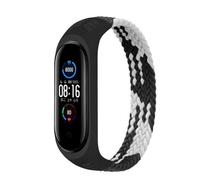 BeCover Ремінець BeCover Elastic Nylon Style для Xiaomi Mi Smart Band 5/Mi Smart Band 6 Size M Black/White (706147)