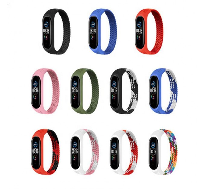 BeCover Ремінець BeCover Elastic Nylon Style для Xiaomi Mi Smart Band 5/Mi Smart Band 6 Size M Pink/White (706153)