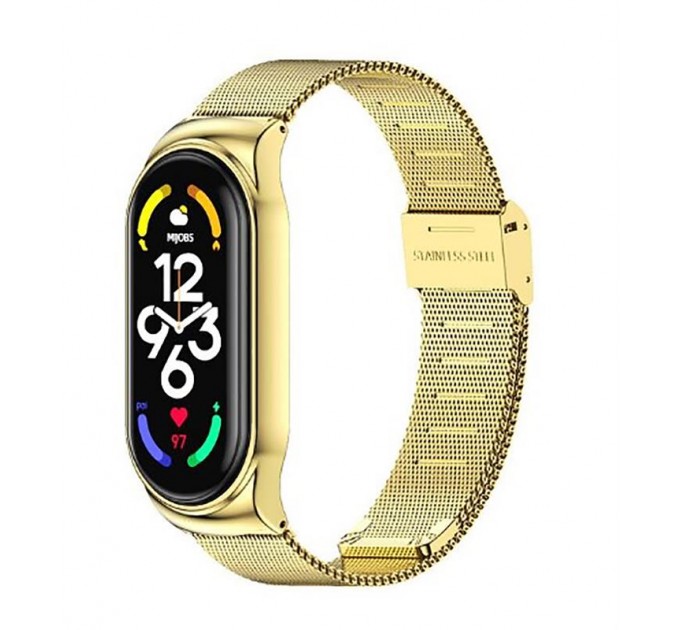BeCover Ремінець BeCover Metal для Xiaomi Mi Smart Band 7 Gold (707495)