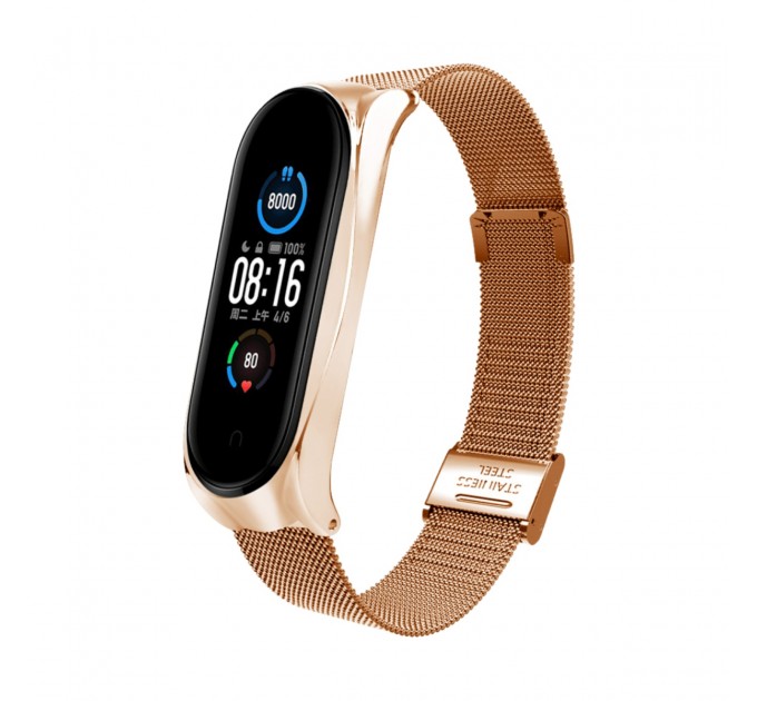 BeCover Ремінець BeCover Metal для Xiaomi Mi Smart Band 8 Rose Gold (709360)