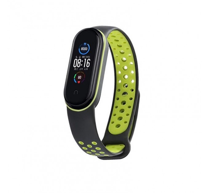 BeCover Ремінець BeCover Nike Style для Xiaomi Mi Smart Band 5/Mi Smart Band 6 Black-Green (705152)