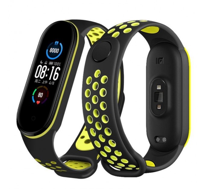 BeCover Ремінець BeCover Nike Style для Xiaomi Mi Smart Band 5/Mi Smart Band 6 Black-Green (705152)