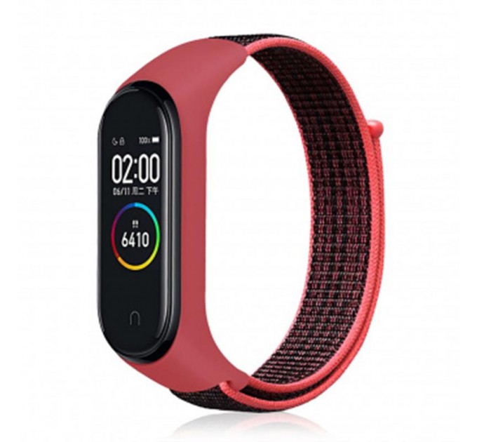 BeCover Ремінець BeCover Nylon Style для Xiaomi Mi Smart Band 5/Mi Smart Band 6 Black/Red (705416)
